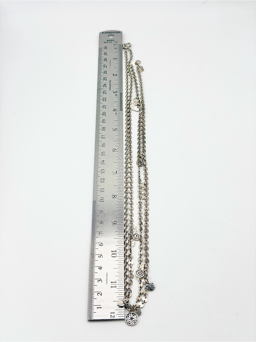 Silpada Festive Glittering Sterling Silver CONFETTI 46” Disc & Charm Necklace - Picture 14 of 15